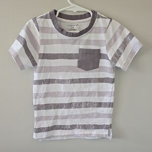 ' Striped Gray and White T-Shirt
